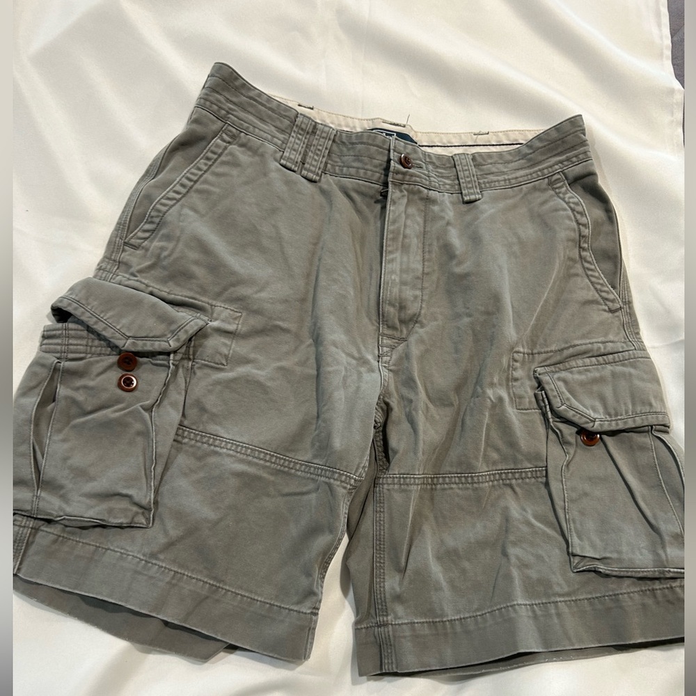 VINTAGE POLO by RALPH LAUREN gray cargo shorts in size 34